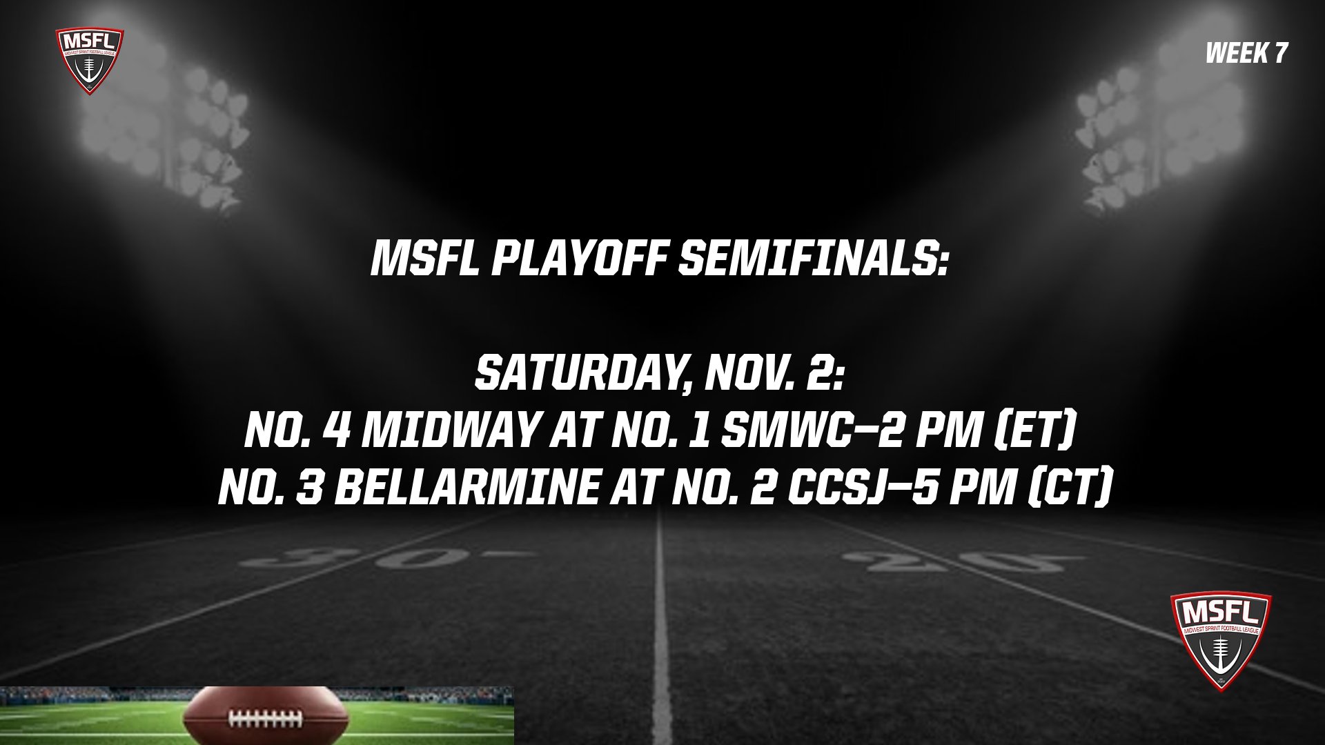 Schedule Set For 2024 MSFL Playoffs