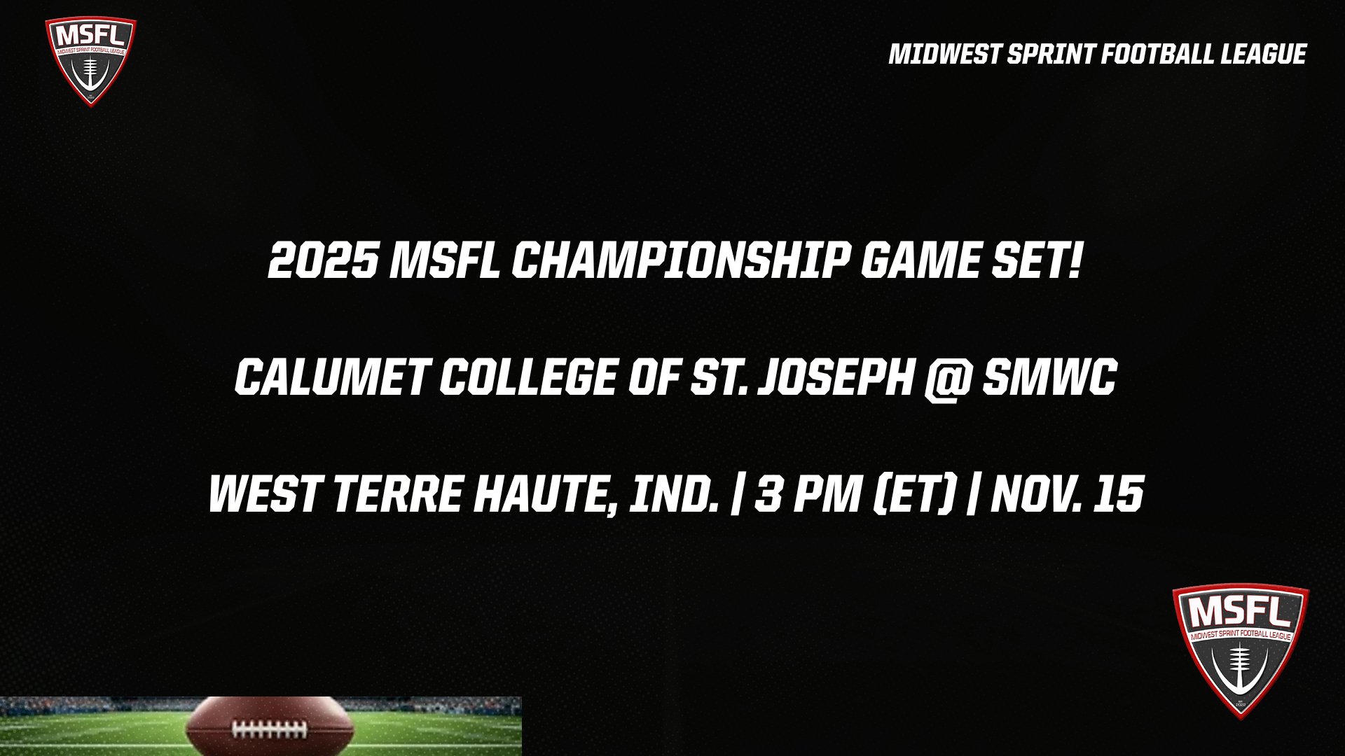 Calumet and Saint Mary-of-the-Woods Set to Meet in MSFL Championship